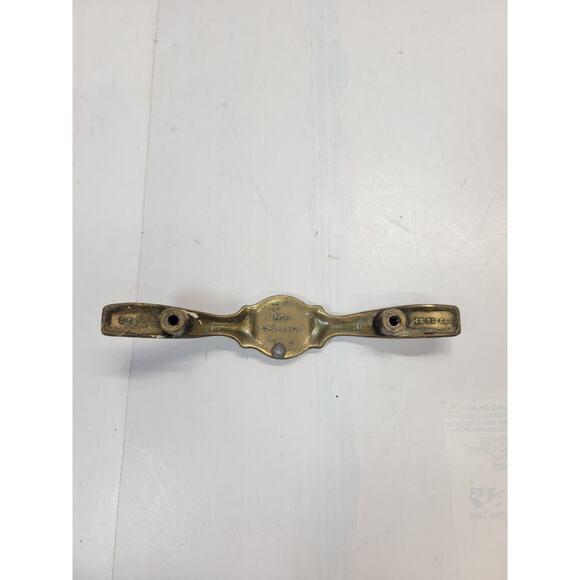 5 Vintage Drawer Pulls, Brass w/Ceramic Speckled Round Center 70s Salvage Lot - Picture 4 of 4